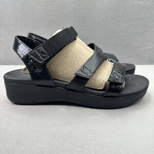 Vionic Misty Womens Size 9 Slingback Wedge Sandals Black Strappy Adjustable EUC